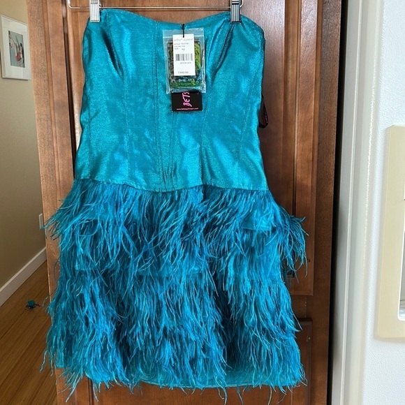 Amazing Original Betsey Johnson Feather and Sparkle Dress Y2K size 10 - Picture 1 of 12